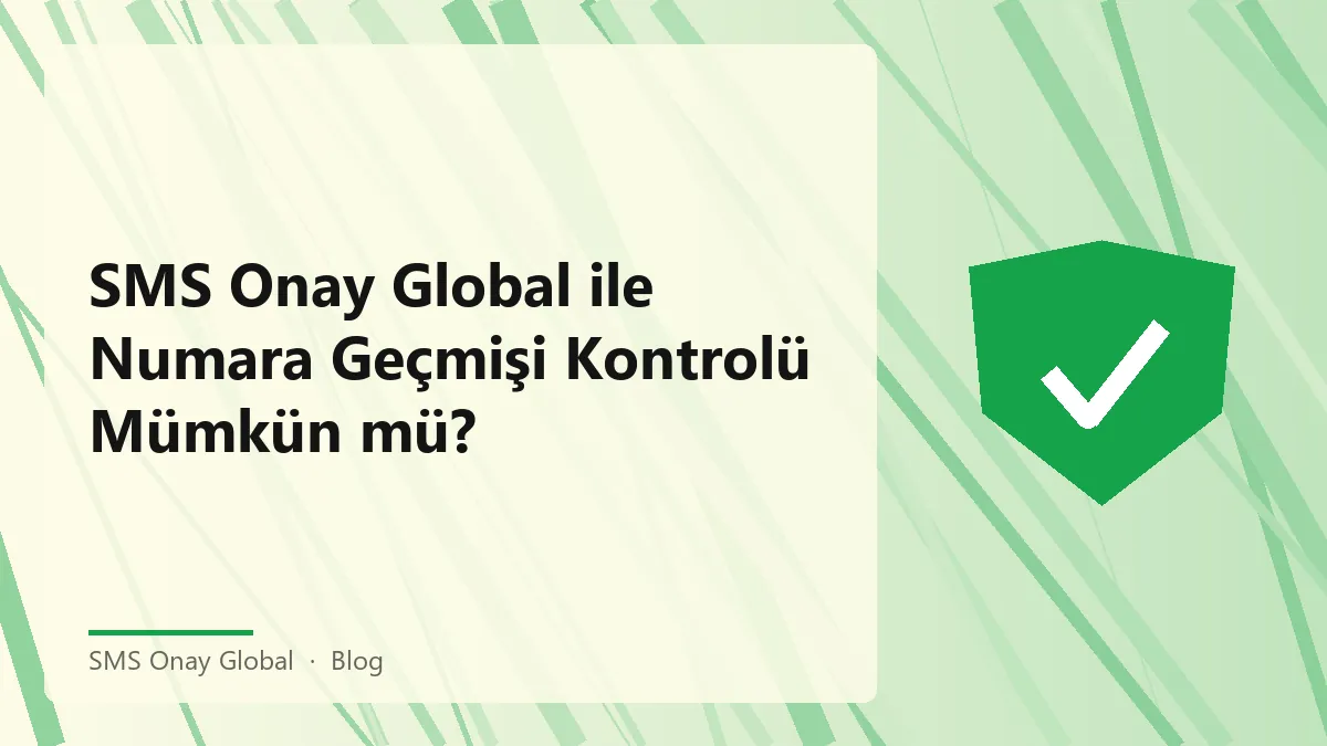 SMS Onay Global ile numara geçmişi kontrolü hakkında bilgi