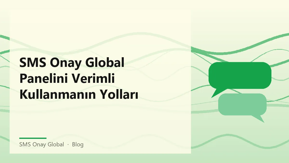 SMS Onay Global paneli, verimli kullanım için özellikler